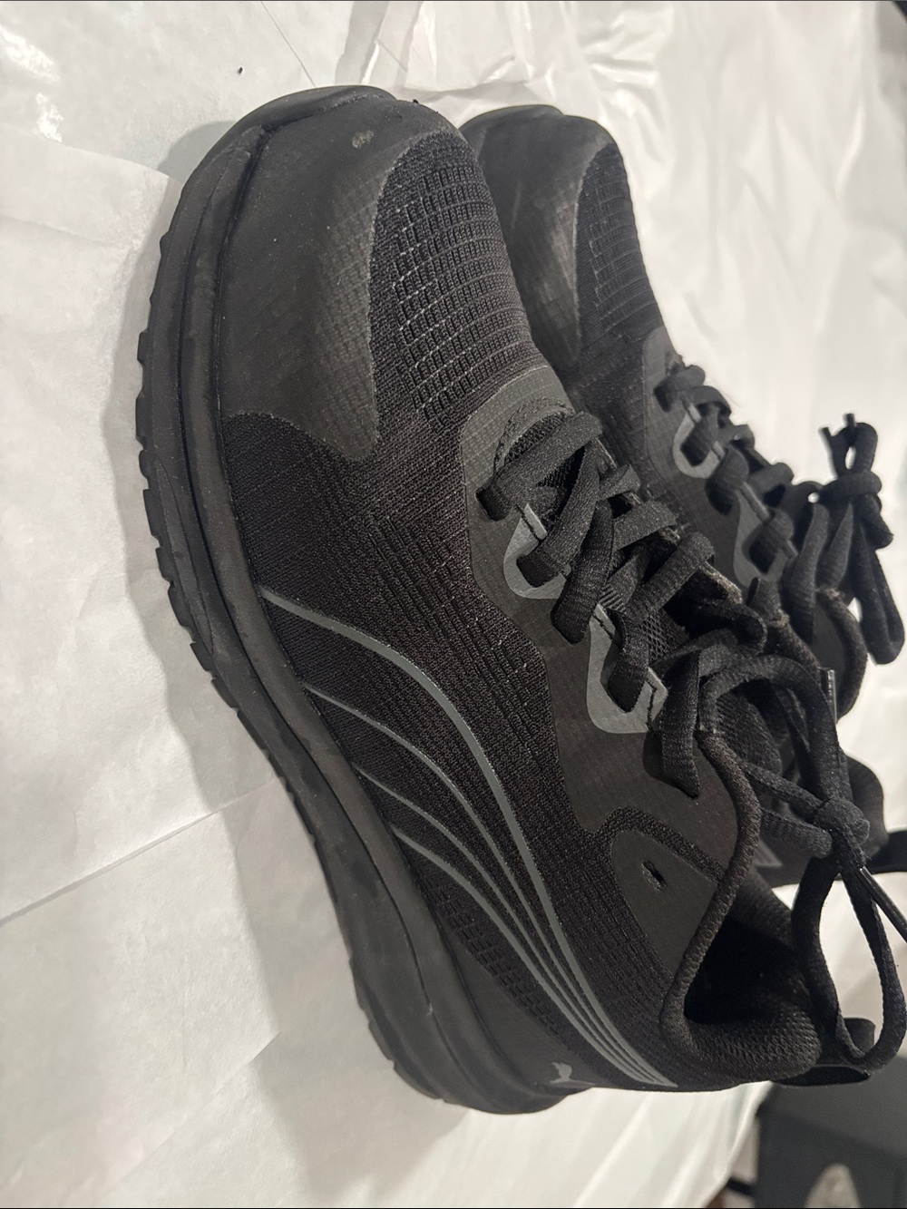 Puma Men's Black Athletic Running Sneakers with Gray Accents